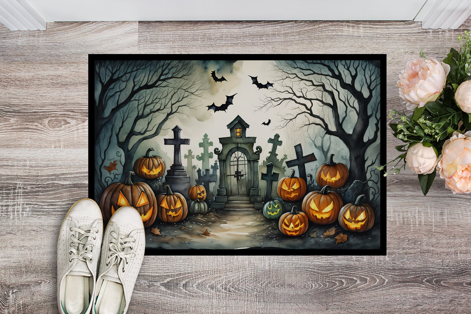 Graveyard Spooky Halloween Doormat - One Color / One Size - Home & Garden - Home Textile - Carpets & Rugs
