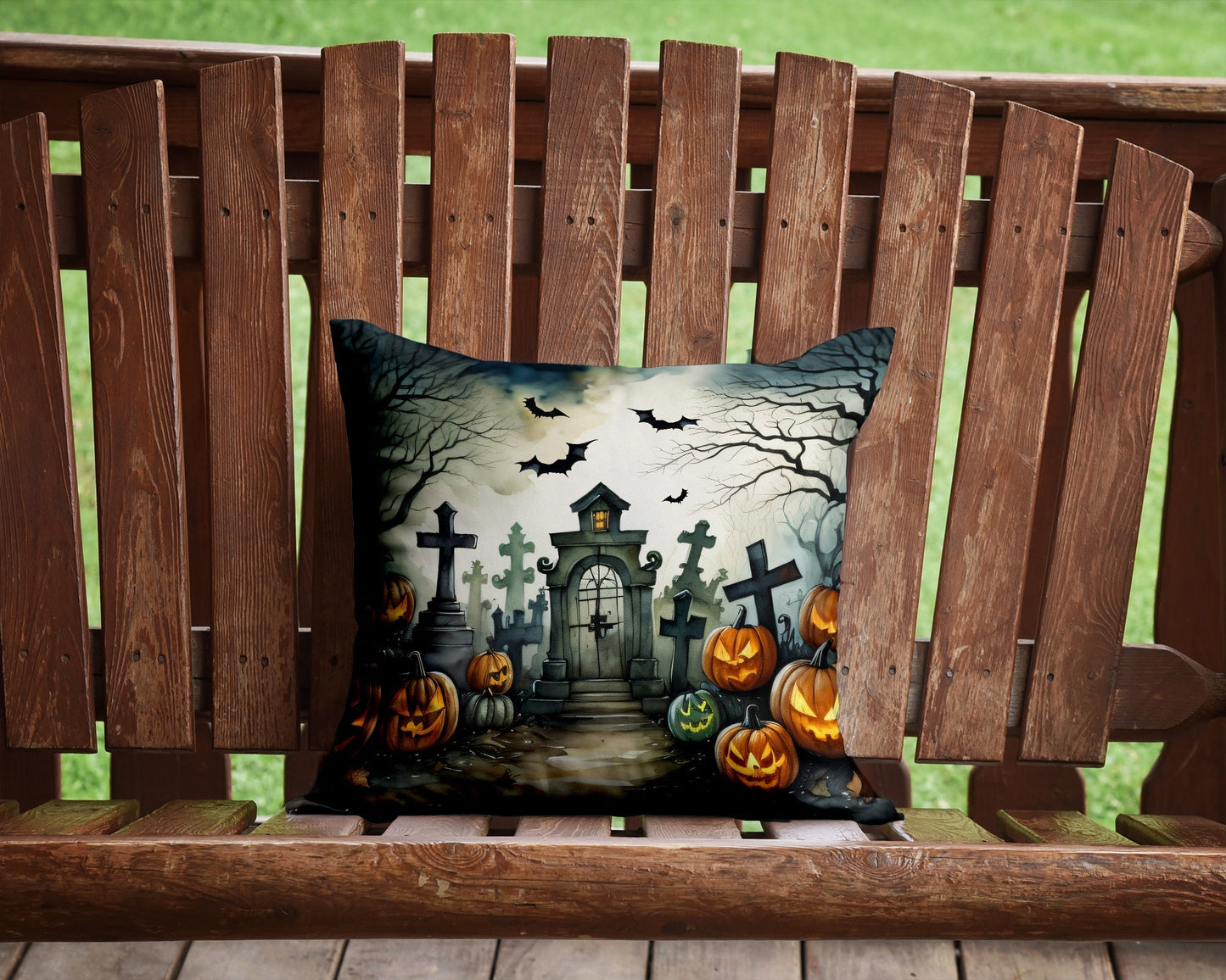 Graveyard Spooky Halloween Throw Pillow - One Color / One Size - Home & Garden - Home Textile - Pillows