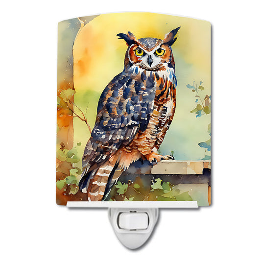Great Horned Owl Ceramic Night Light - One Color / One Size - Home & Garden - Home Improvement - Lights & Lighting