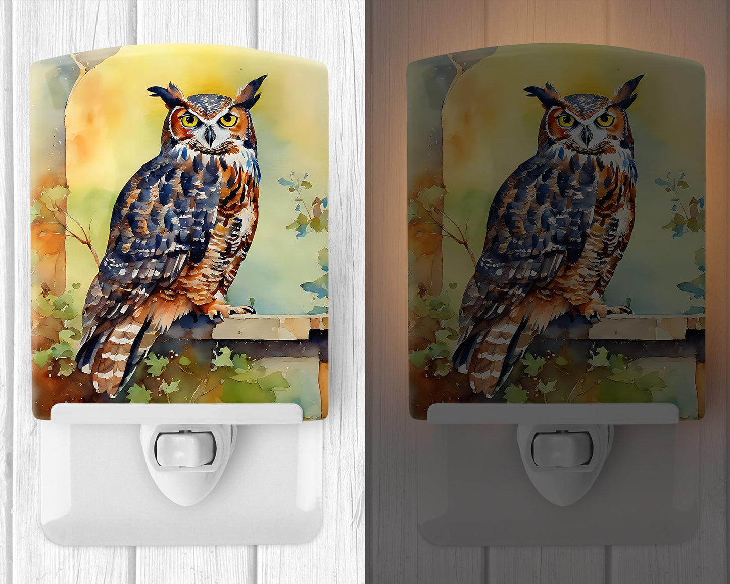 Great Horned Owl Ceramic Night Light - One Color / One Size - Home & Garden - Home Improvement - Lights & Lighting