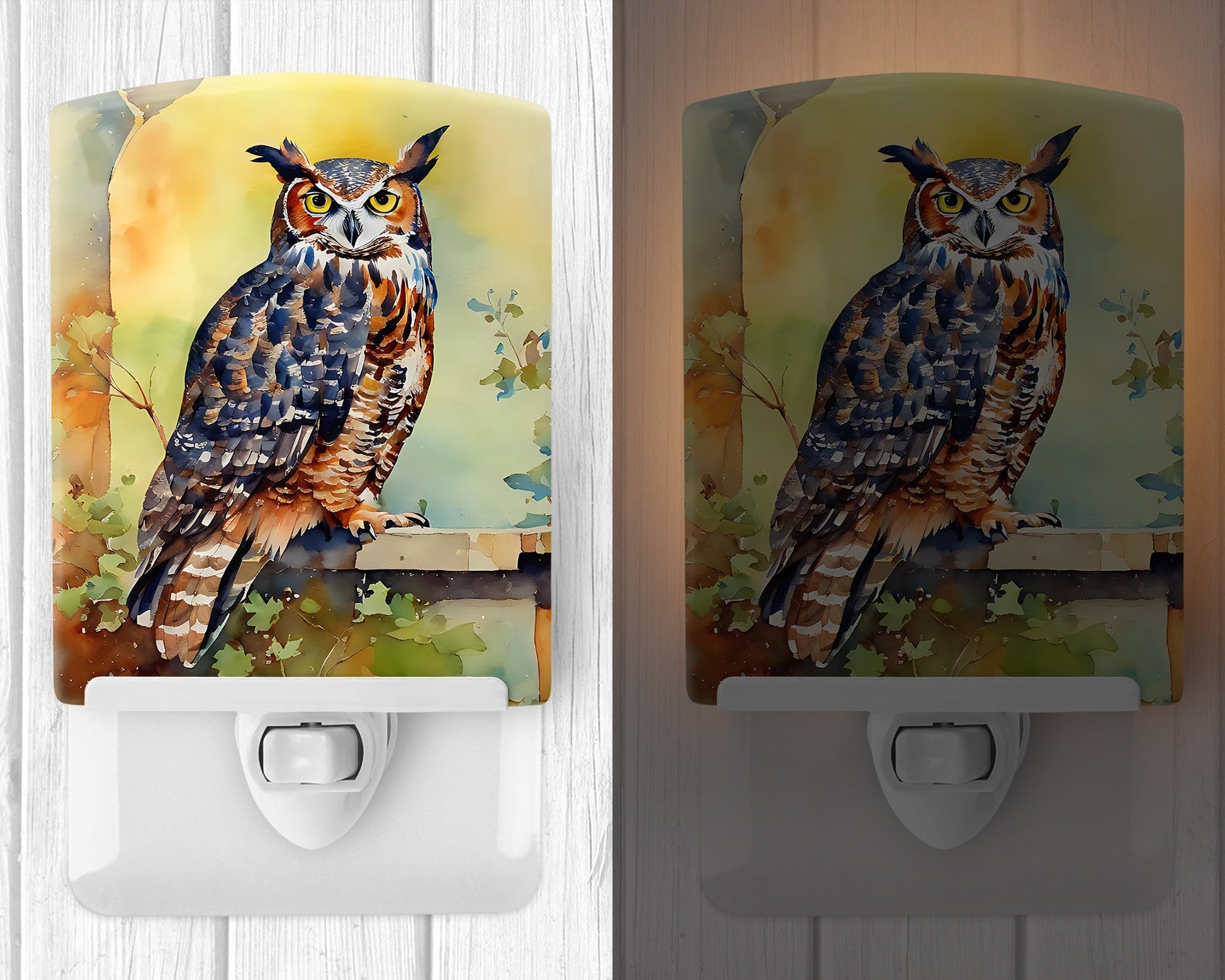 Great Horned Owl Ceramic Night Light - One Color / One Size - Home & Garden - Home Improvement - Lights & Lighting