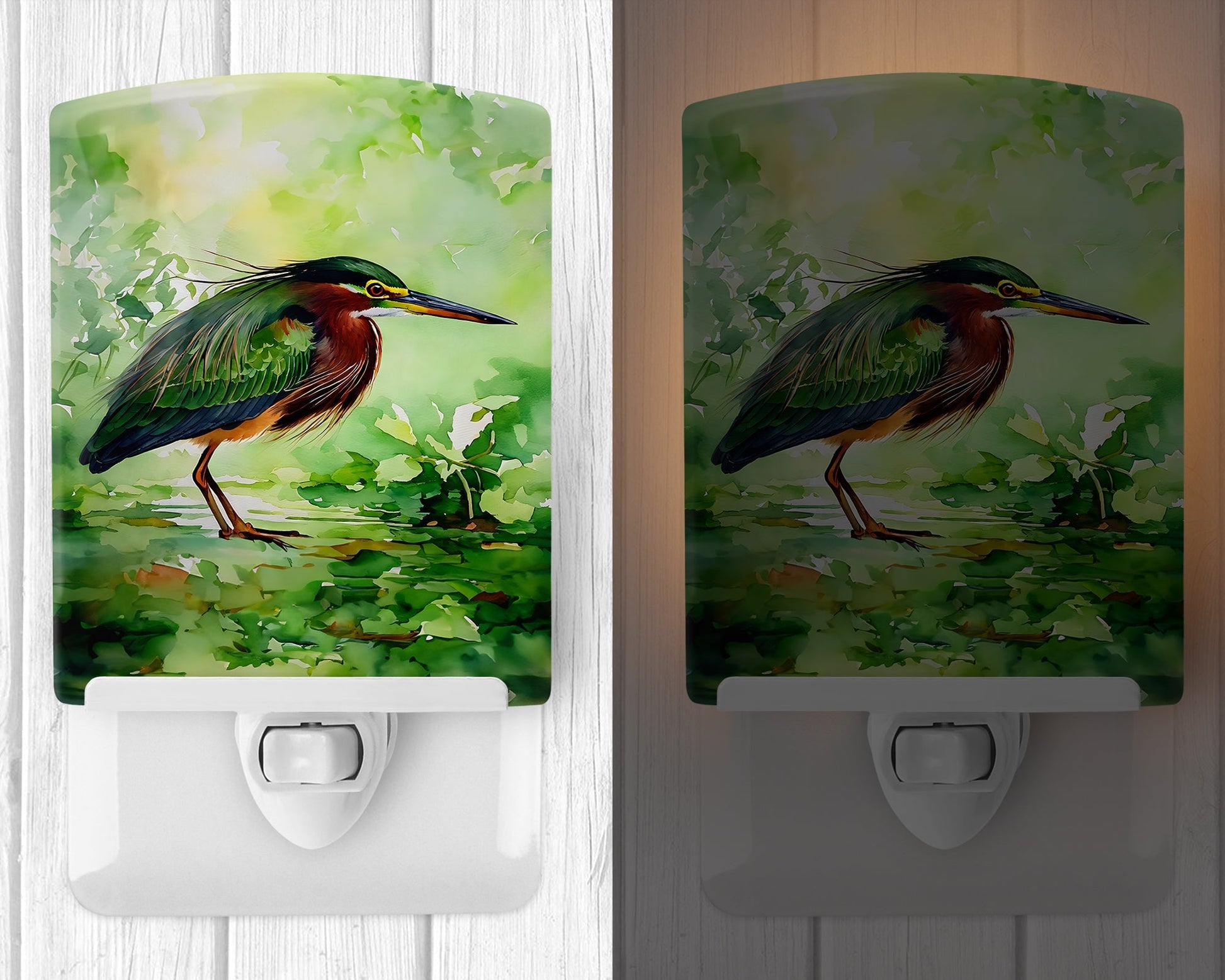 Green Heron Ceramic Night Light - One Color / One Size - Home & Garden - Home Improvement - Lights & Lighting - Night