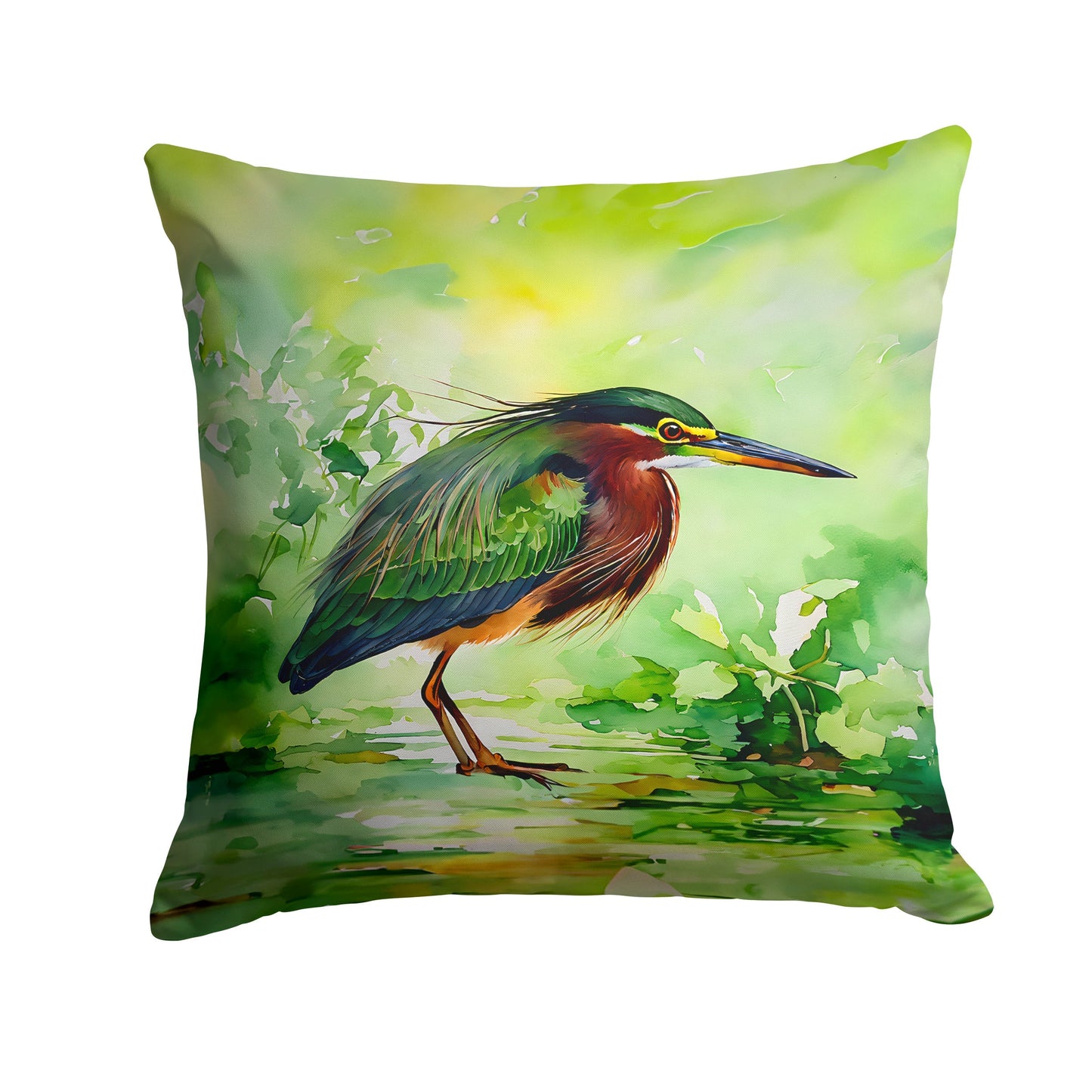 Green Heron Throw Pillow - One Color / One Size - Home & Garden - Home Textile - Pillows
