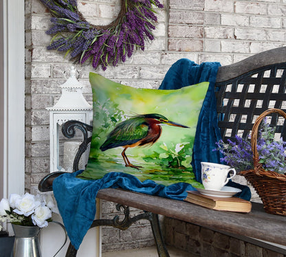 Green Heron Throw Pillow - One Color / One Size - Home & Garden - Home Textile - Pillows