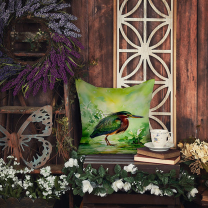 Green Heron Throw Pillow - One Color / One Size - Home & Garden - Home Textile - Pillows