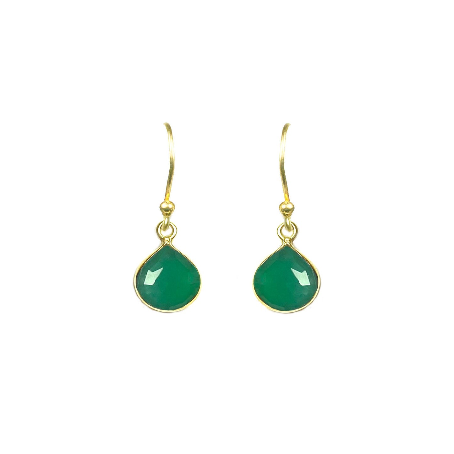 Green Onyx Bezel Drop Earrings - One Color / One Size - Jewelry & Accessories - Fine Jewelry - Earrings