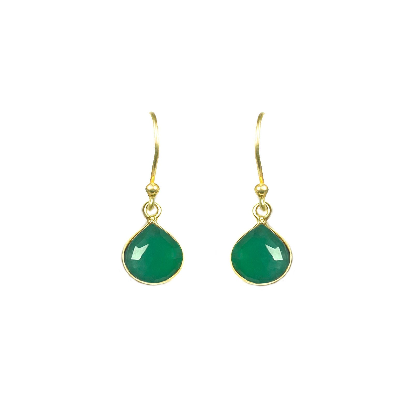 Green Onyx Bezel Drop Earrings - One Color / One Size - Jewelry & Accessories - Fine Jewelry - Earrings