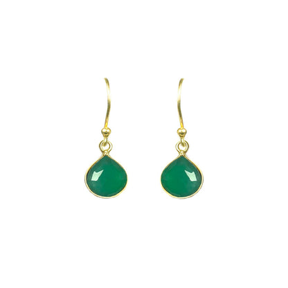 Green Onyx Bezel Drop Earrings - One Color / One Size - Jewelry & Accessories - Fine Jewelry - Earrings
