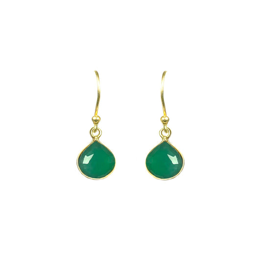 Green Onyx Bezel Drop Earrings - One Color / One Size - Jewelry & Accessories - Fine Jewelry - Earrings