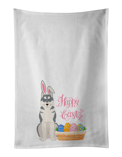 Grey Siberian Husky Easter Kitchen Towel Set of 2 - One Color / One Size - Home & Garden - Home Textile - Towels