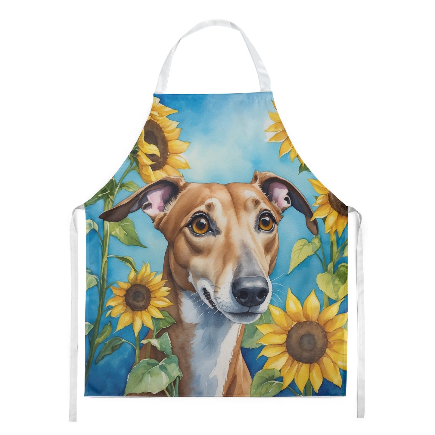 Greyhound in Sunflowers Apron - One Color / One Size - Home & Garden - Kitchen Dining & Bar - Table Decoration &