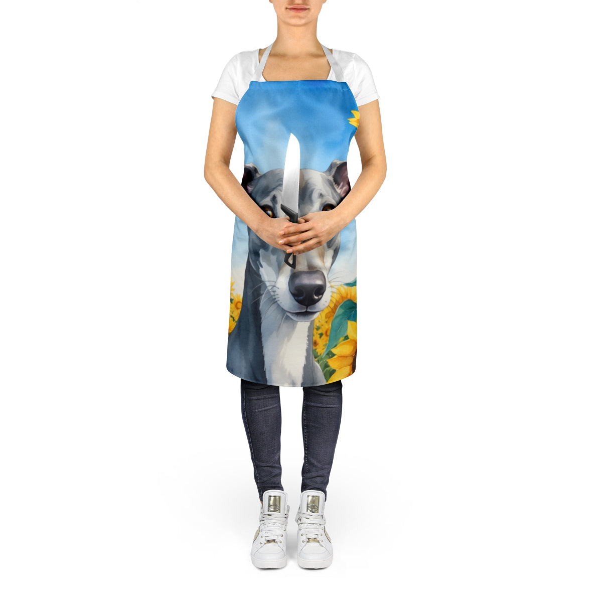 Greyhound in Sunflowers Apron - One Color / One Size - Home & Garden - Kitchen Dining & Bar - Table Decoration &