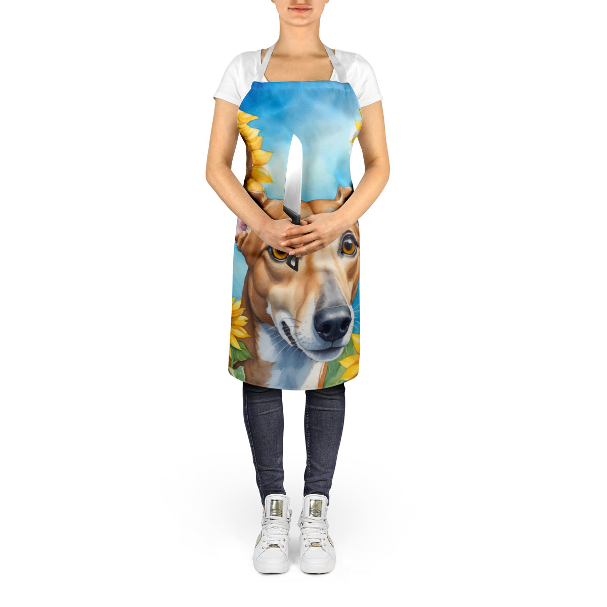 Greyhound in Sunflowers Apron - One Color / One Size - Home & Garden - Kitchen Dining & Bar - Table Decoration &