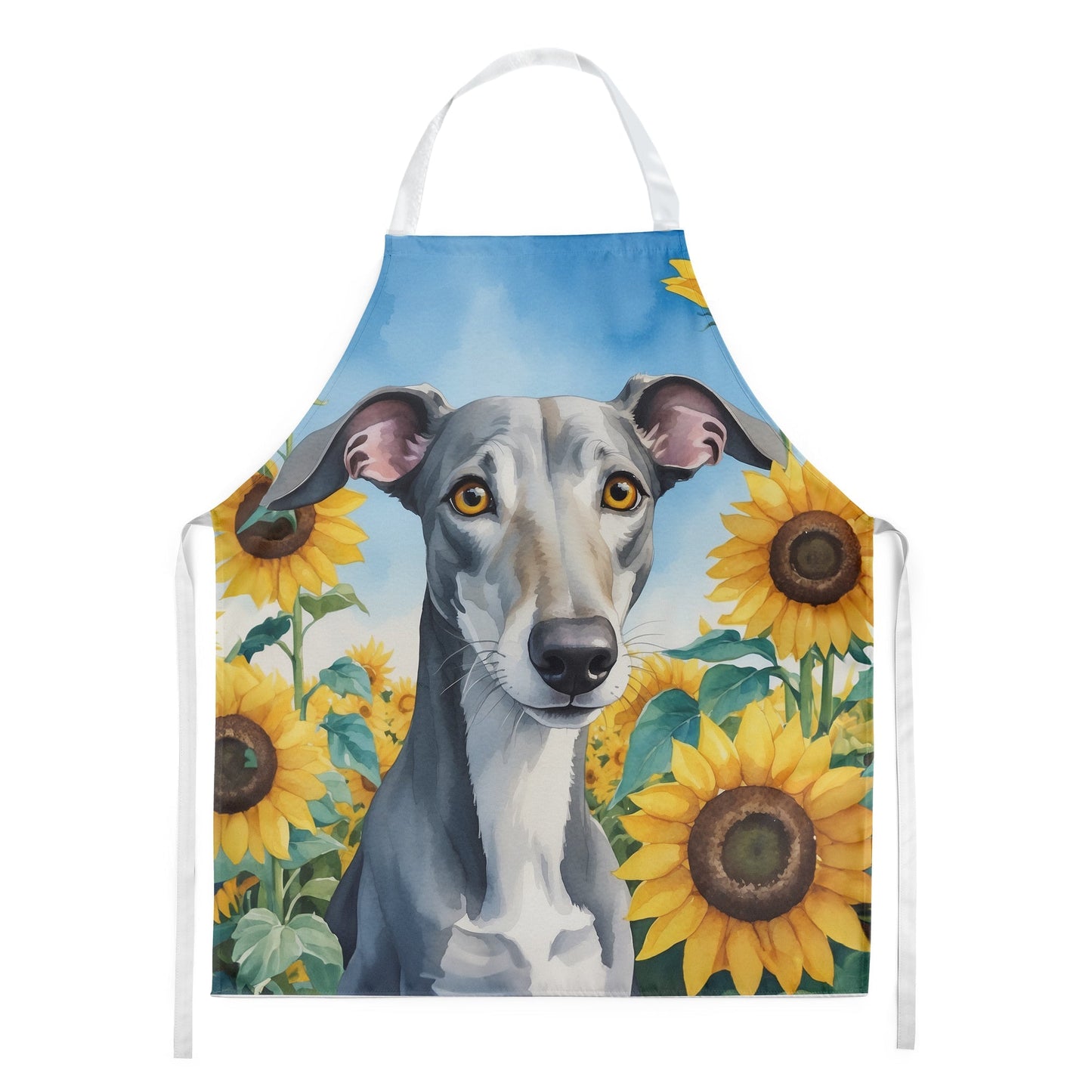 Greyhound in Sunflowers Apron - One Color / One Size - Home & Garden - Kitchen Dining & Bar - Table Decoration &