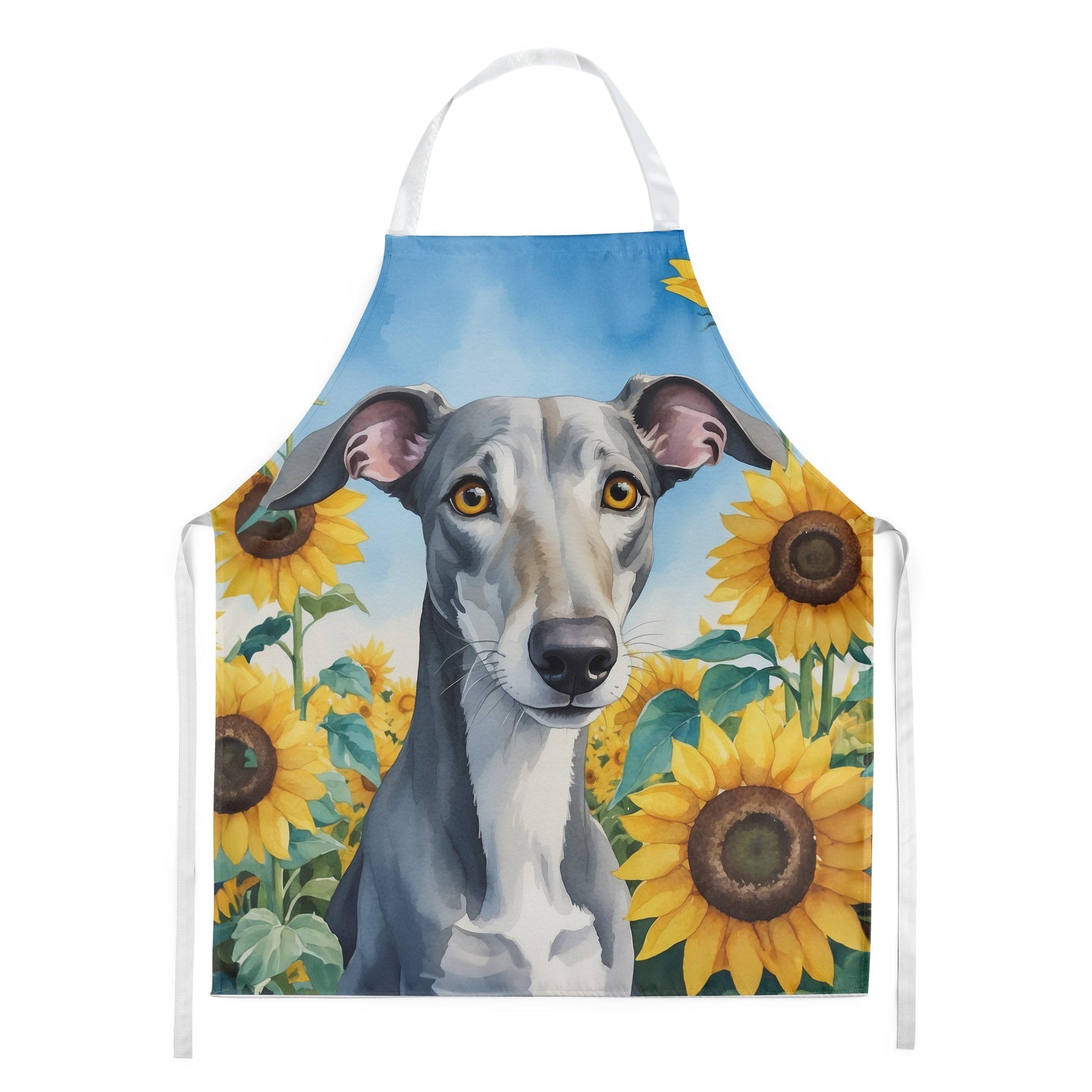 Greyhound in Sunflowers Apron - One Color / One Size - Home & Garden - Kitchen Dining & Bar - Table Decoration &