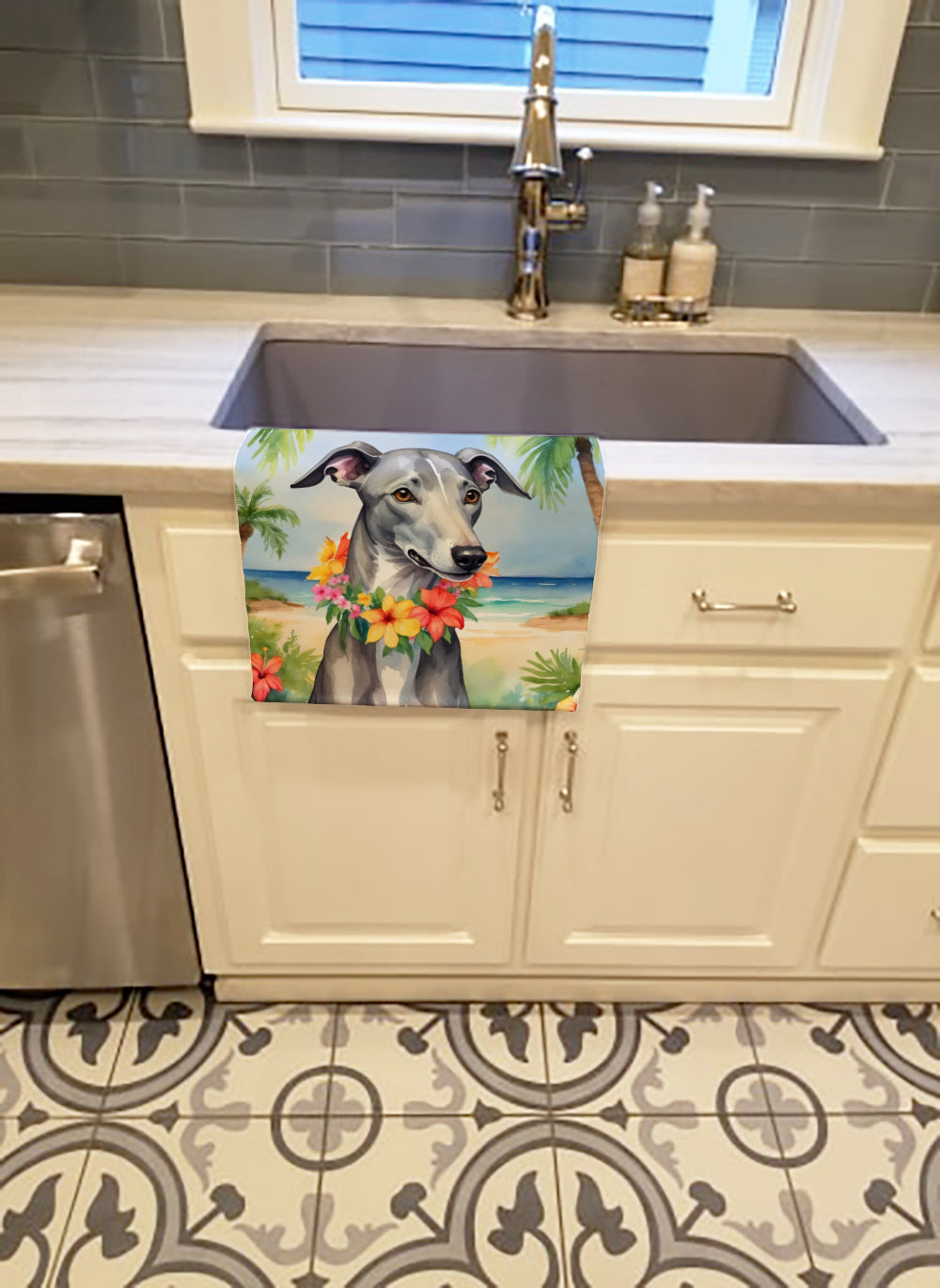 Greyhound Luau Kitchen Towel - One Color / One Size - Home & Garden - Home Textile - Towels