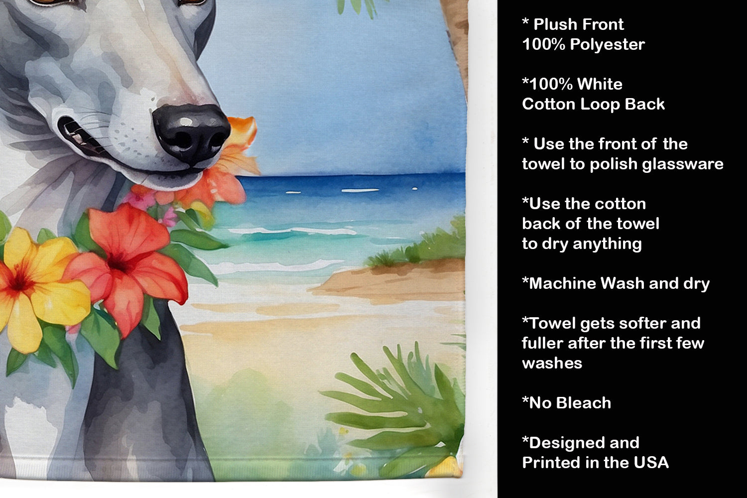 Greyhound Luau Kitchen Towel - One Color / One Size - Home & Garden - Home Textile - Towels