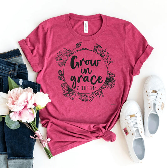 Grow in Grace T-Shirt - Women’s Fashion - Women’s Clothing - Tops & Tees - T-Shirts