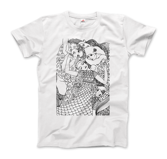 Gustav Klimt the Virgin (Maiden) 1913 Sketch T-Shirt - Men (Unisex) / White / S - Men’s Fashion - Men’s Clothing