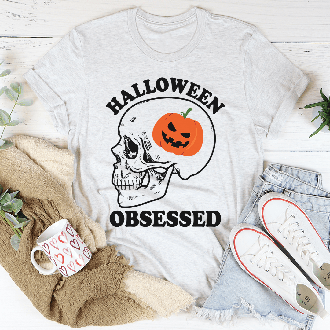 Halloween Obsessed T-Shirt - Ash / S - Women’s Fashion - Women’s Clothing - Tops & Tees - T-Shirts