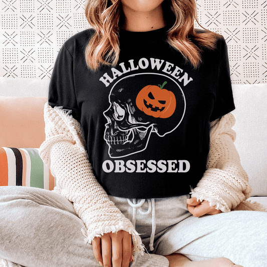 Halloween Obsessed Tee - S / Black Heather - Women’s Fashion - Women’s Clothing - Tops & Tees - T-Shirts