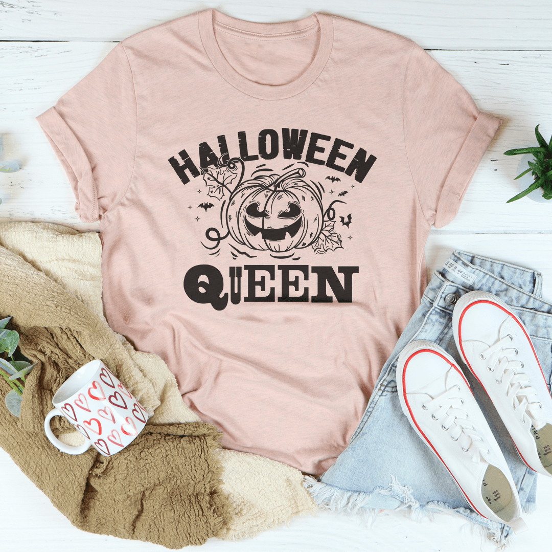 Halloween Queen Tee - S / Heather Prism Peach - Women’s Fashion - Women’s Clothing - Tops & Tees - T-Shirts