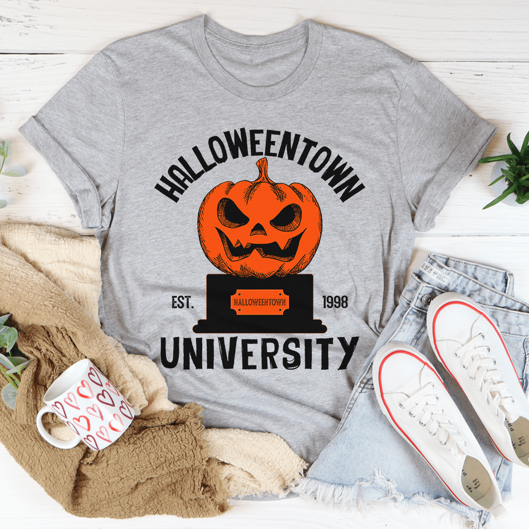 Halloween University Tee - S / Athletic Heather - Women’s Fashion - Women’s Clothing - Tops & Tees - T-Shirts