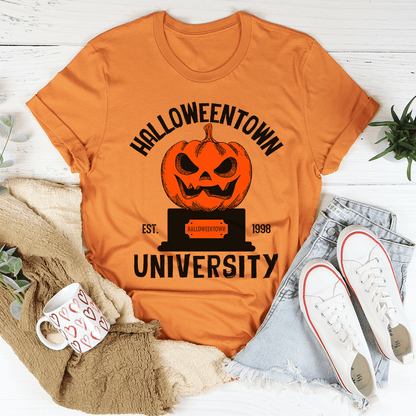 Halloween University Tee - S / Burnt Orange - Women’s Fashion - Women’s Clothing - Tops & Tees - T-Shirts