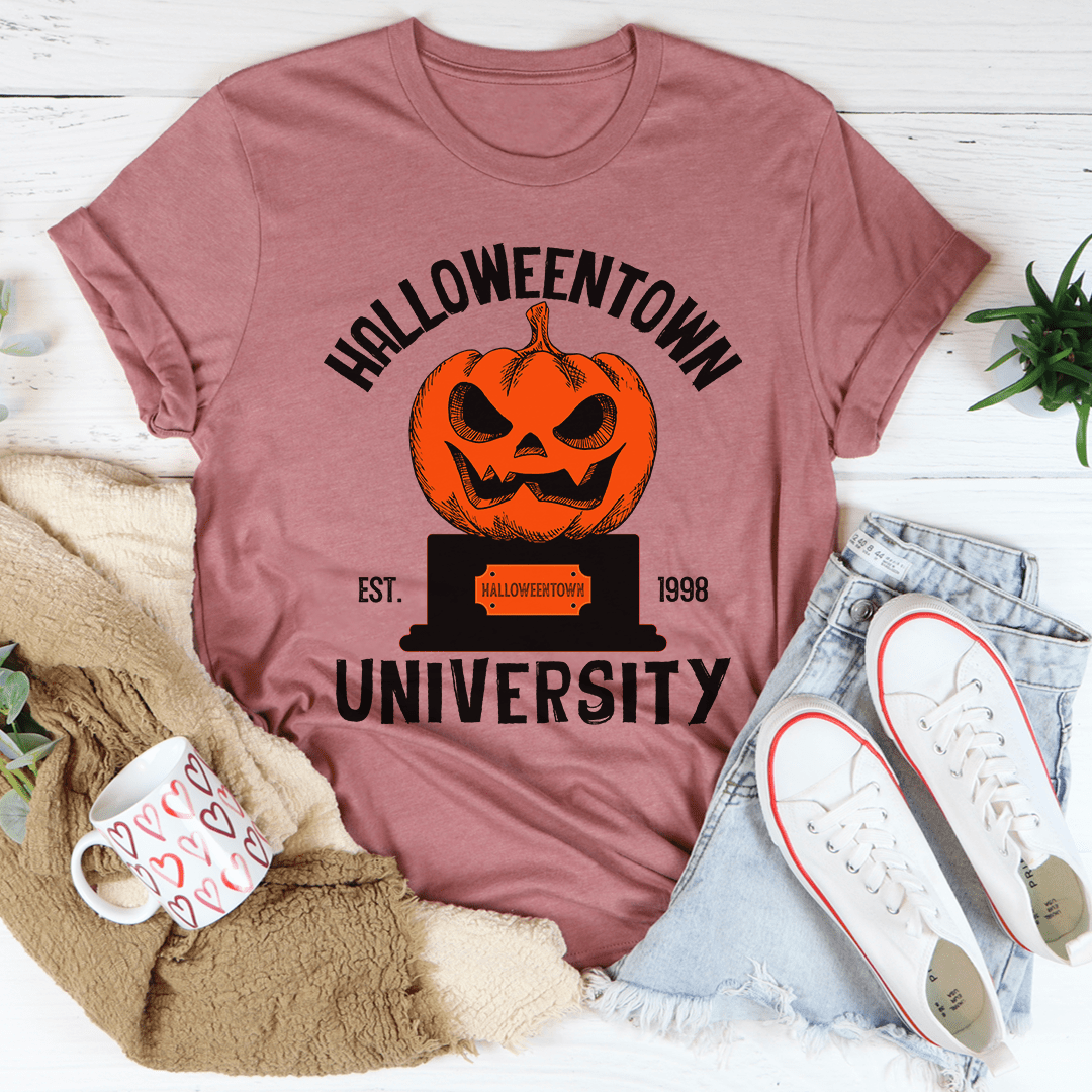 Halloween University Tee - S / Mauve - Women’s Fashion - Women’s Clothing - Tops & Tees - T-Shirts