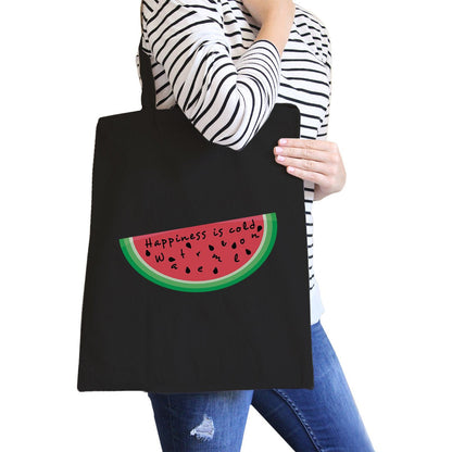 Happiness Is Cold Watermelon Eco-Friendly Cotton Shoulder Tote Bag - One Color / One Size - Bags & Luggage - Women’s