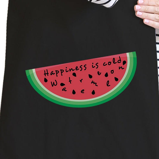 Happiness Is Cold Watermelon Eco-Friendly Cotton Shoulder Tote Bag - One Color / One Size - Bags & Luggage - Women’s
