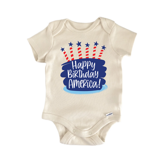 Happy Birthday America! July 4th Patriotic - Baby Boy Girl Clothes Bodysuit - Kids & Babies - Mother & Kids - Boys’