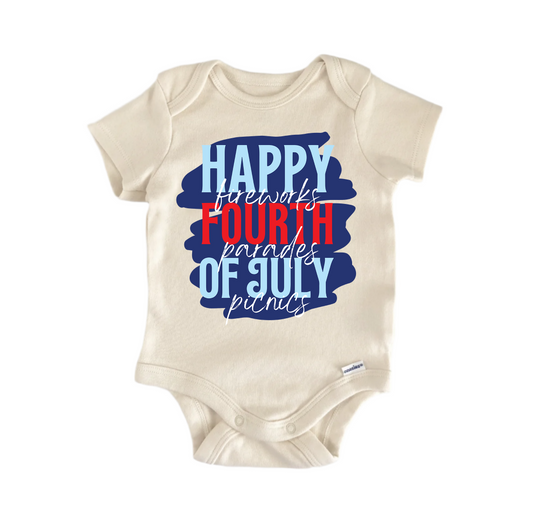 Happy Fourth of July July 4th Patriotic - Baby Boy Girl Clothes Bodysuit - Kids & Babies - Mother & Kids - Boys’ Baby