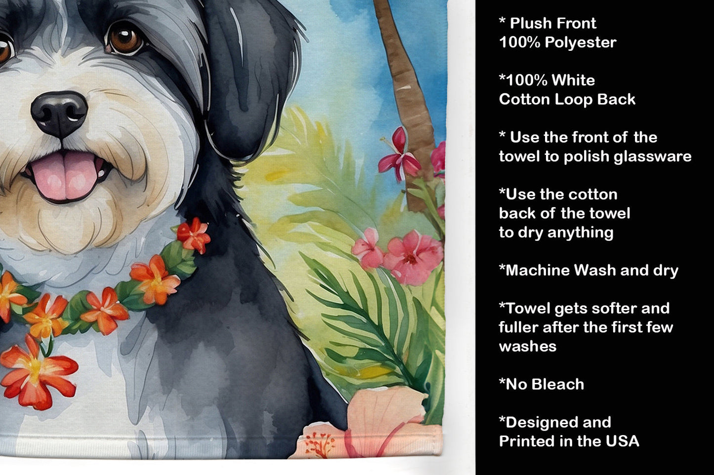 Havanese Luau Kitchen Towel - One Color / One Size - Home & Garden - Home Textile - Towels