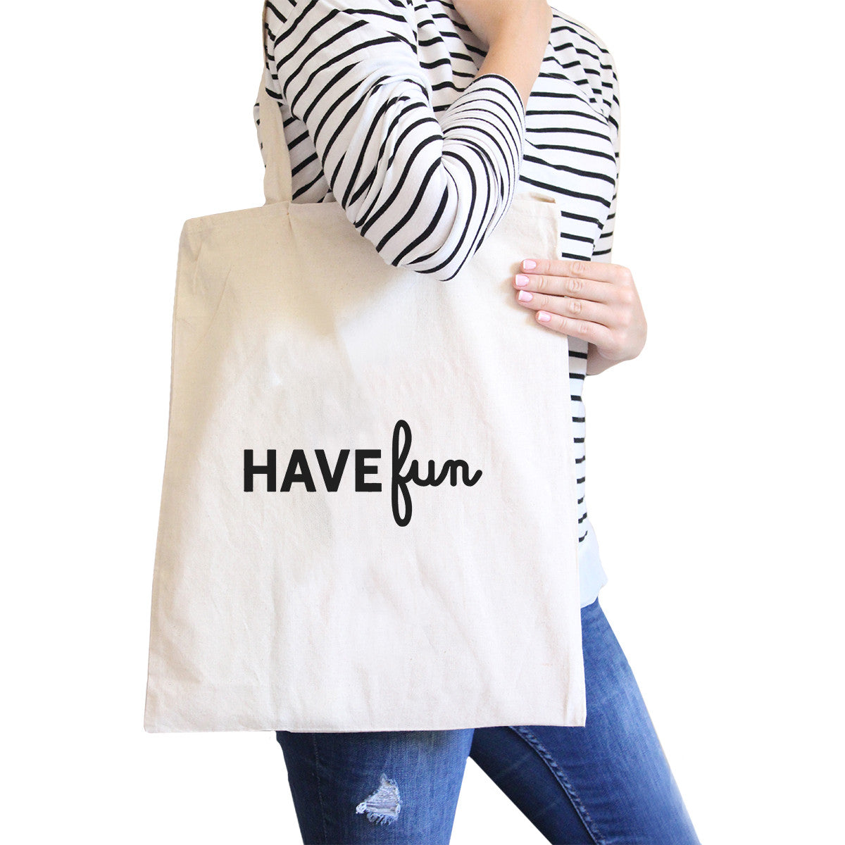 Have Fun Natural Canvas Tote Bag - One Color / One Size - Bags & Luggage - Women’s Bags
