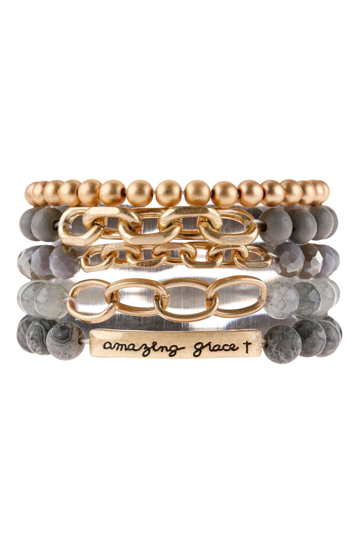 Hdb2995 - ’Amazing Grace’ Charm Multiline Beaded Bracelet - Jewelry & Accessories - Bracelets & Bangles - Charm