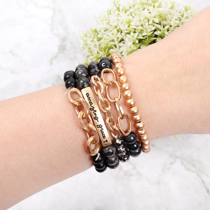 Hdb2995 - ’Amazing Grace’ Charm Multiline Beaded Bracelet - Jewelry & Accessories - Bracelets & Bangles - Charm