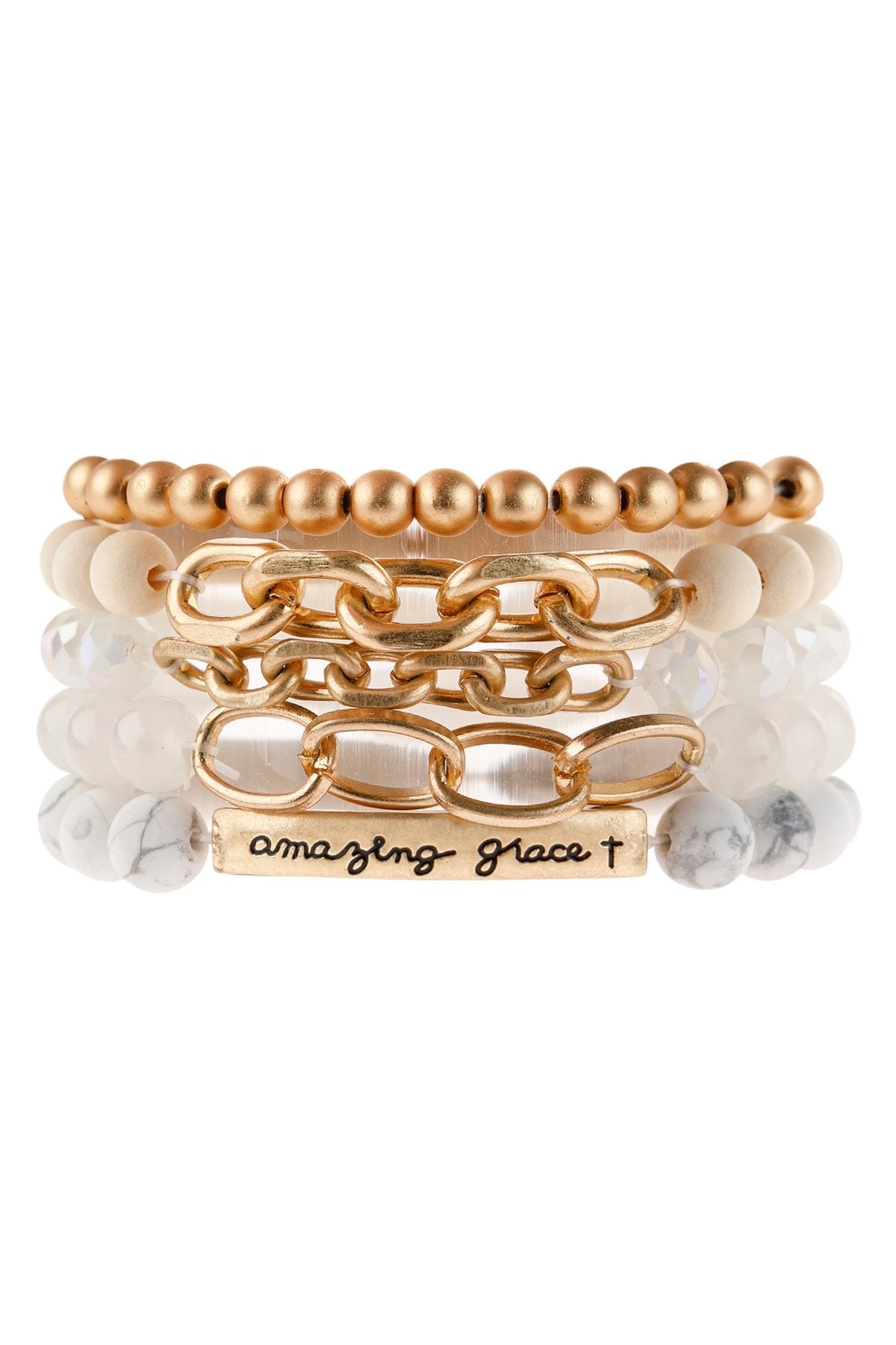 Hdb2995 - ’Amazing Grace’ Charm Multiline Beaded Bracelet - Jewelry & Accessories - Bracelets & Bangles - Charm