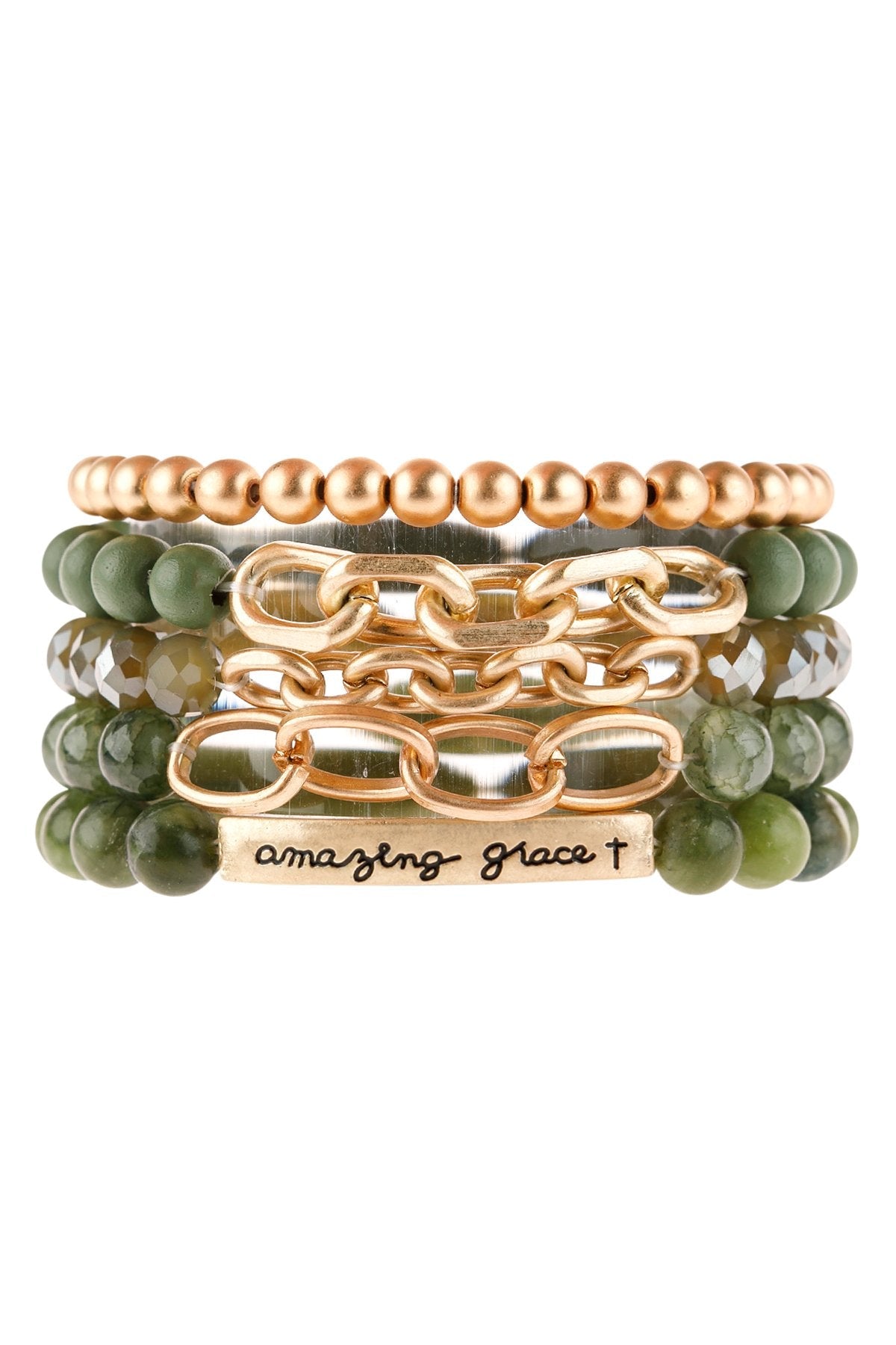 Hdb2995 - ’Amazing Grace’ Charm Multiline Beaded Bracelet - Jewelry & Accessories - Bracelets & Bangles - Charm