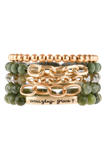 Hdb2995 - ’Amazing Grace’ Charm Multiline Beaded Bracelet - Jewelry & Accessories - Bracelets & Bangles - Charm