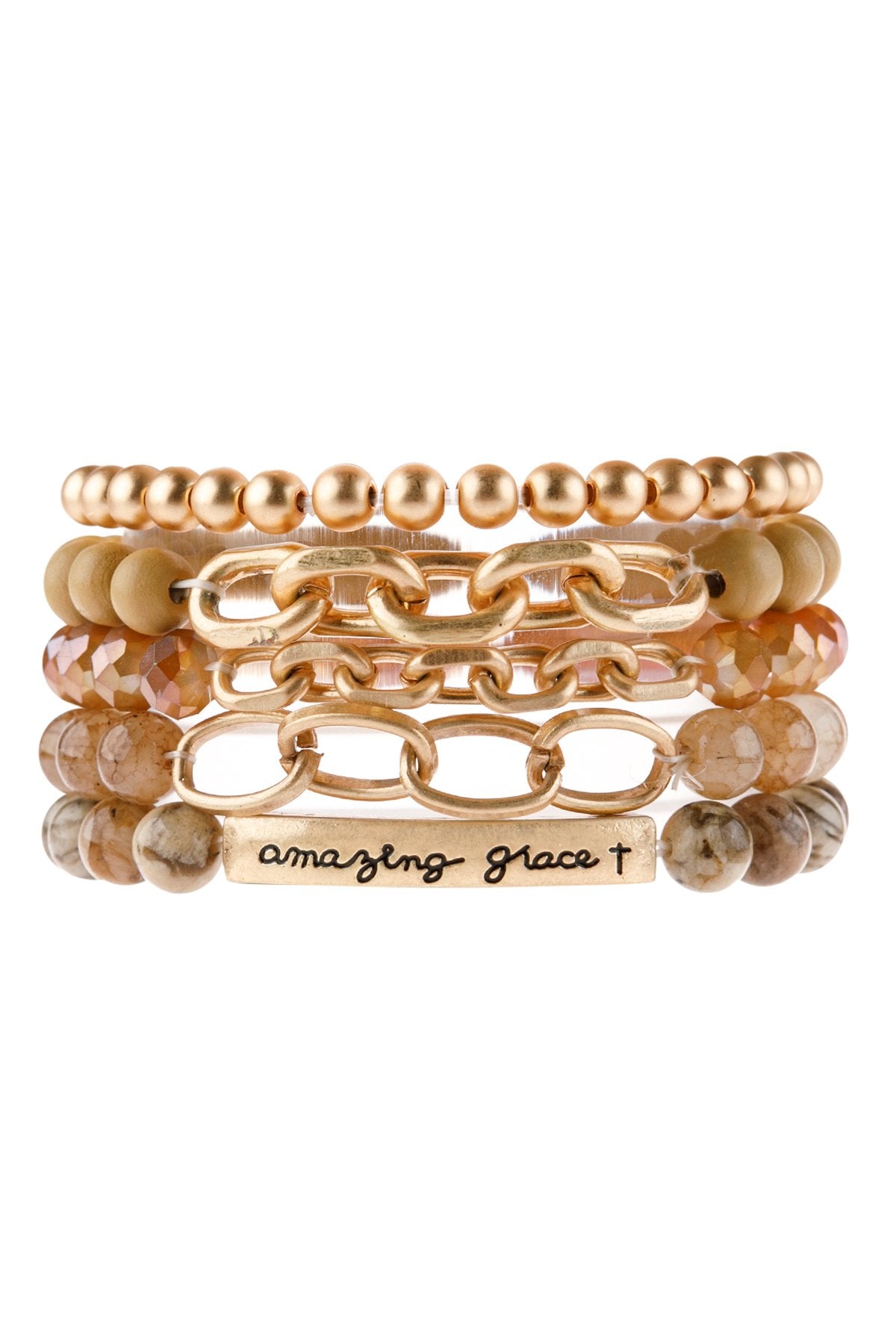 Hdb2995 - ’Amazing Grace’ Charm Multiline Beaded Bracelet - Jewelry & Accessories - Bracelets & Bangles - Charm
