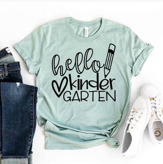 Hello Kindergarten T-Shirt - Women’s Fashion - Women’s Clothing - Tops & Tees - T-Shirts