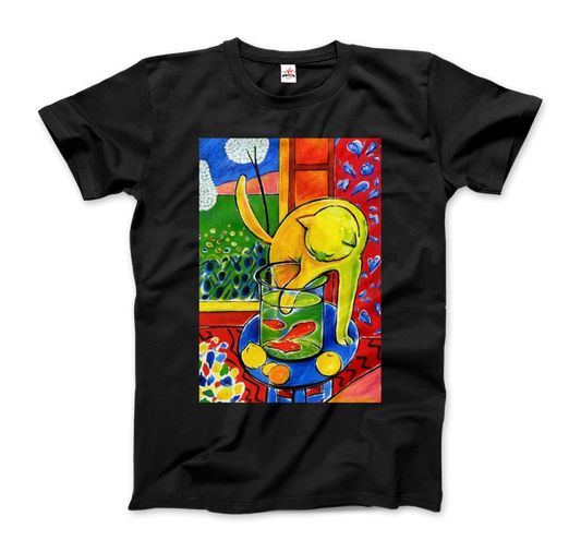 Henri Matisse the Cat With Red Fishes 1914 Artwork T-Shirt - Men / Black / Small - Men’s Fashion - Men’s Clothing