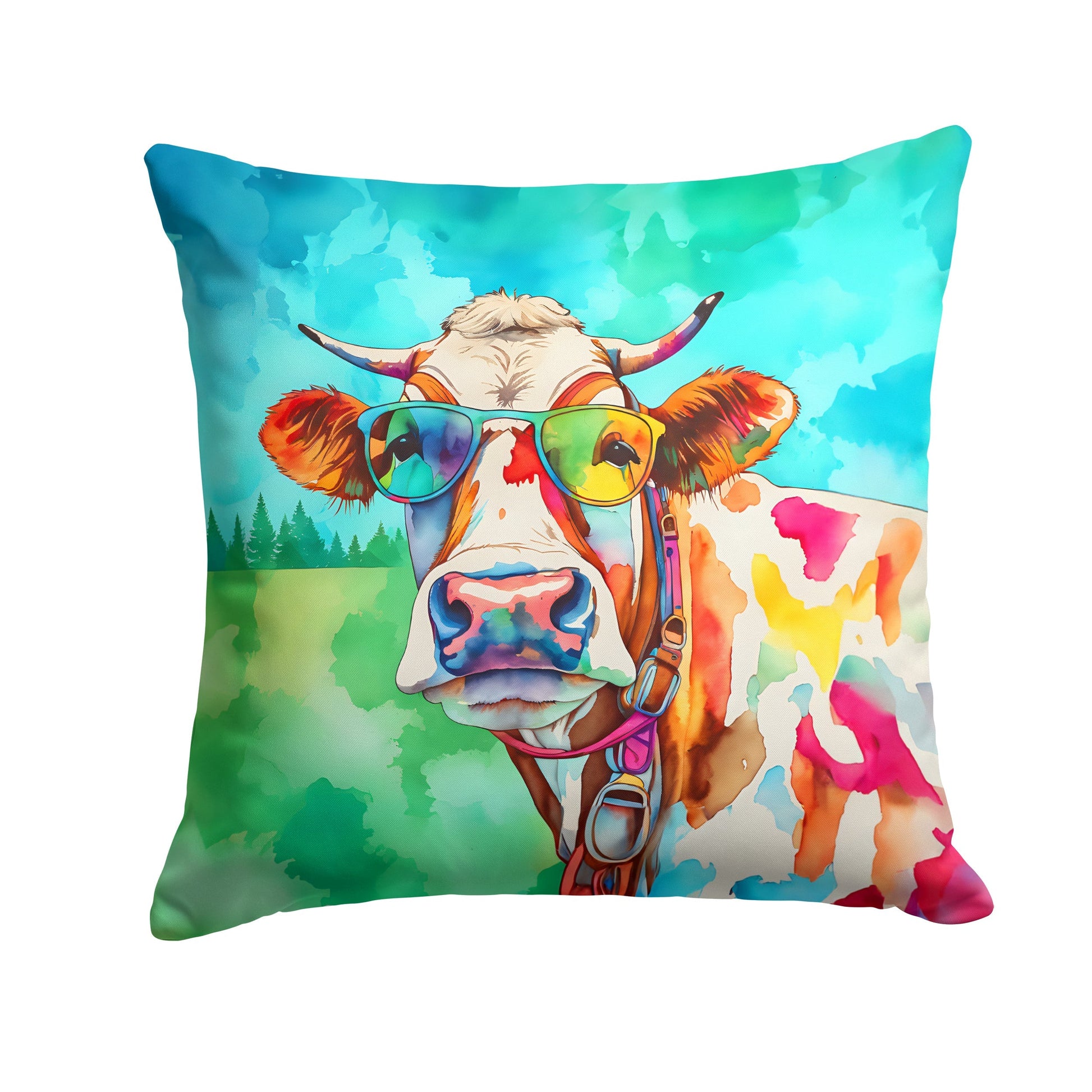 Hippie Animal Cow Throw Pillow - One Color / One Size - Home & Garden - Home Textile - Pillows