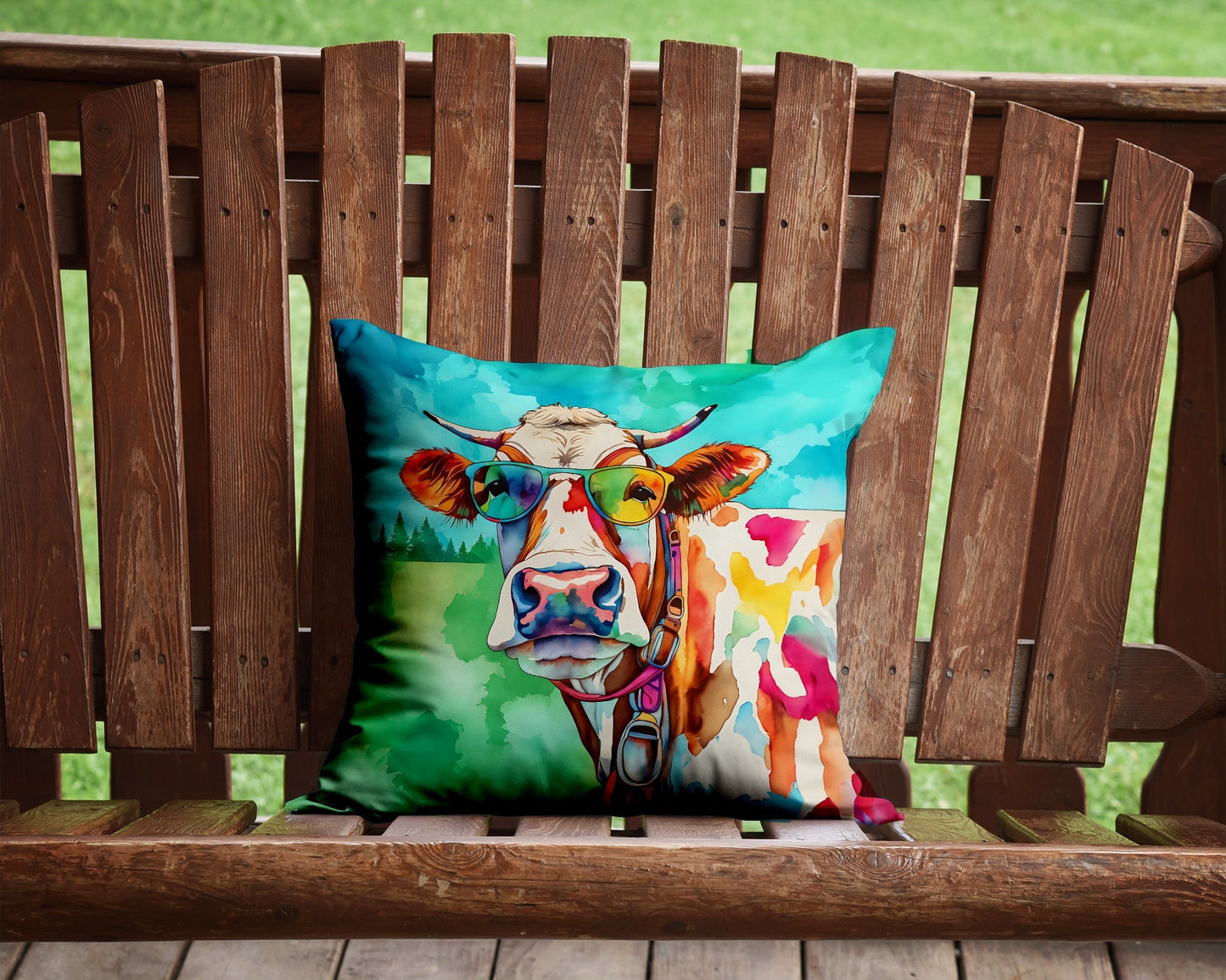 Hippie Animal Cow Throw Pillow - One Color / One Size - Home & Garden - Home Textile - Pillows