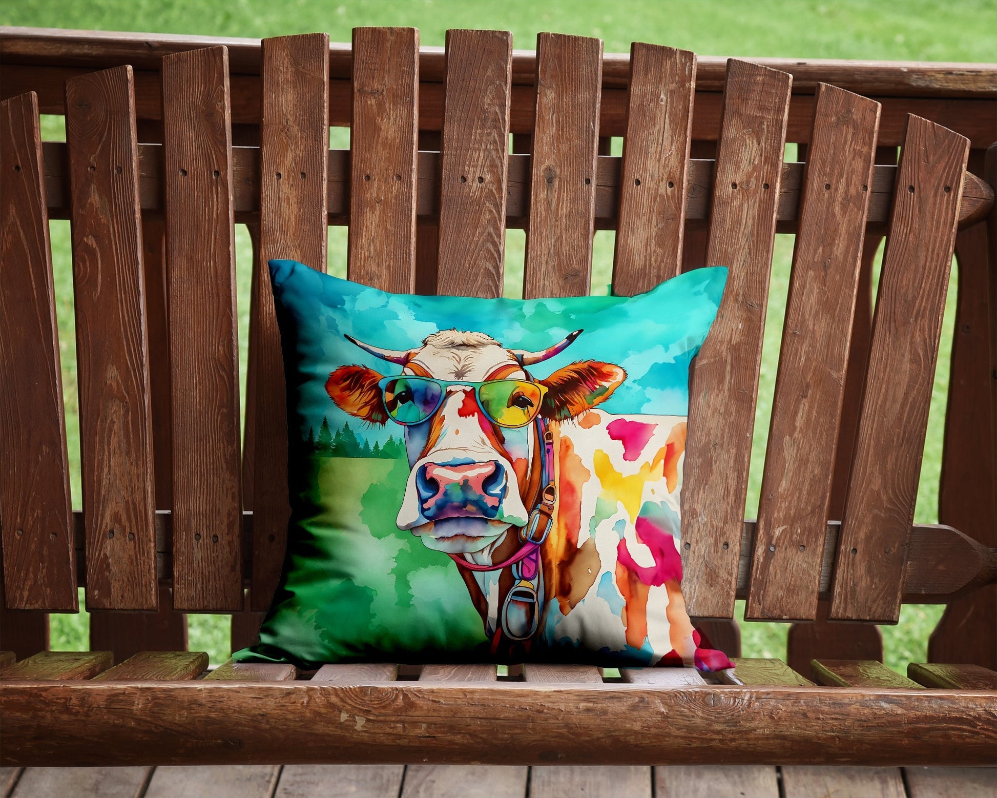 Hippie Animal Cow Throw Pillow - One Color / One Size - Home & Garden - Home Textile - Pillows