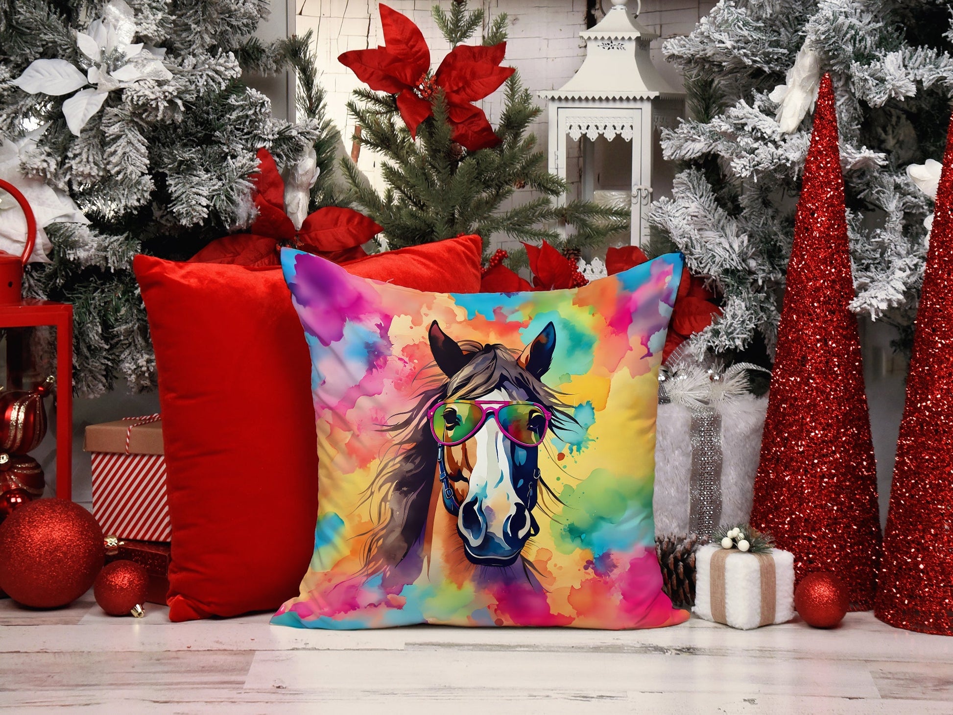 Hippie Animal Horse Throw Pillow - One Color / One Size - Home & Garden - Home Textile - Pillows