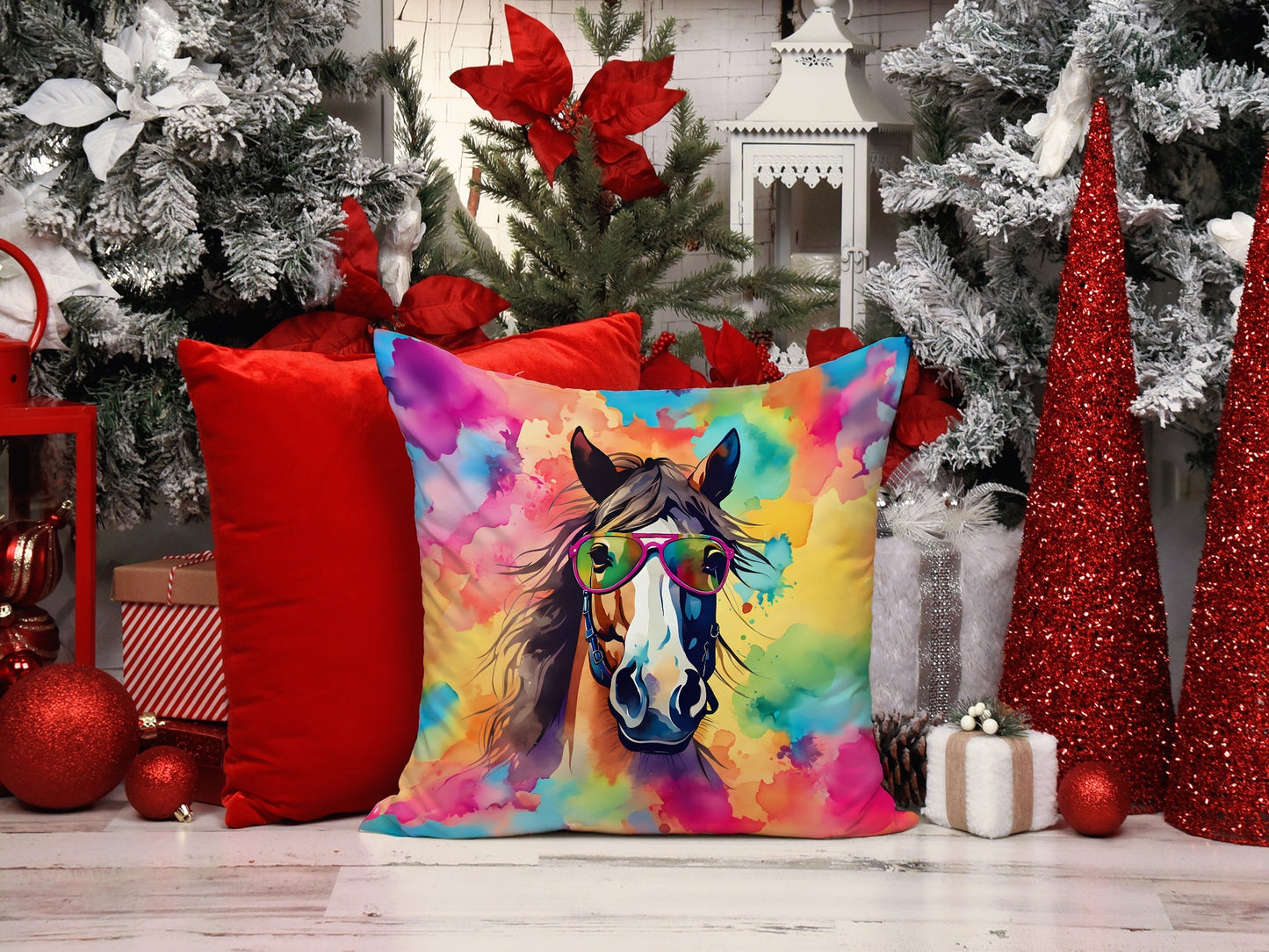 Hippie Animal Horse Throw Pillow - One Color / One Size - Home & Garden - Home Textile - Pillows