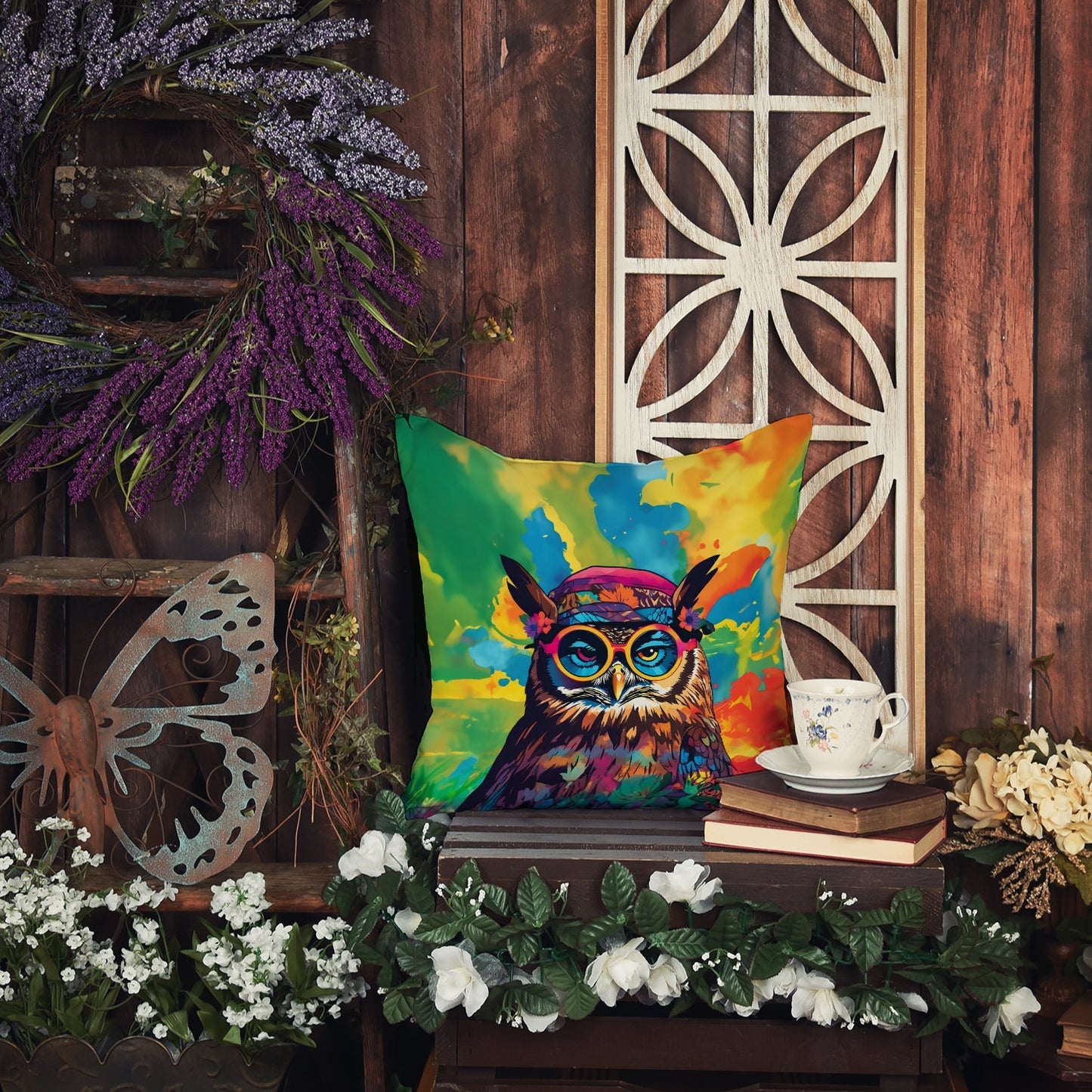 Hippie Animal Owl Throw Pillow - One Color / One Size - Home & Garden - Home Textile - Pillows
