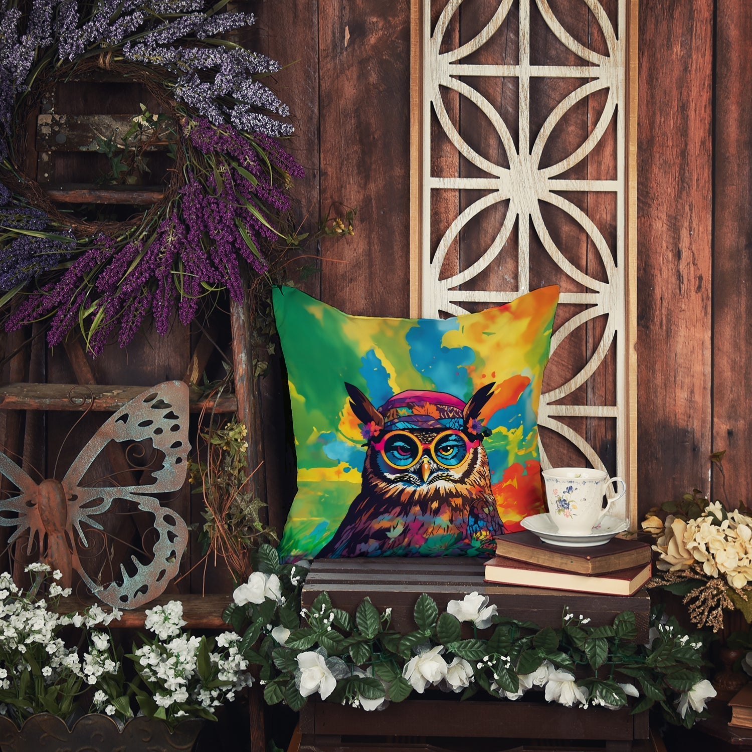 Hippie Animal Owl Throw Pillow - One Color / One Size - Home & Garden - Home Textile - Pillows